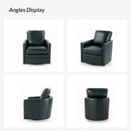 Fauteuil d'appoint pivotant Terrance en similicuir avec piètement en métal