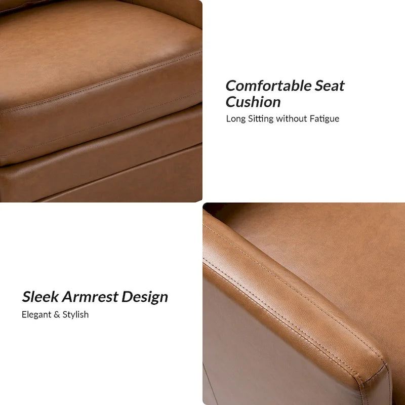 Fauteuil d'appoint pivotant Terrance en similicuir avec piètement en métal