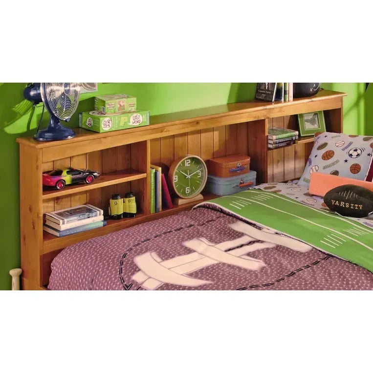 Lit de repos double en pin massif OS Home and Office Furniture avec six tiroirs, couleur miel chaud