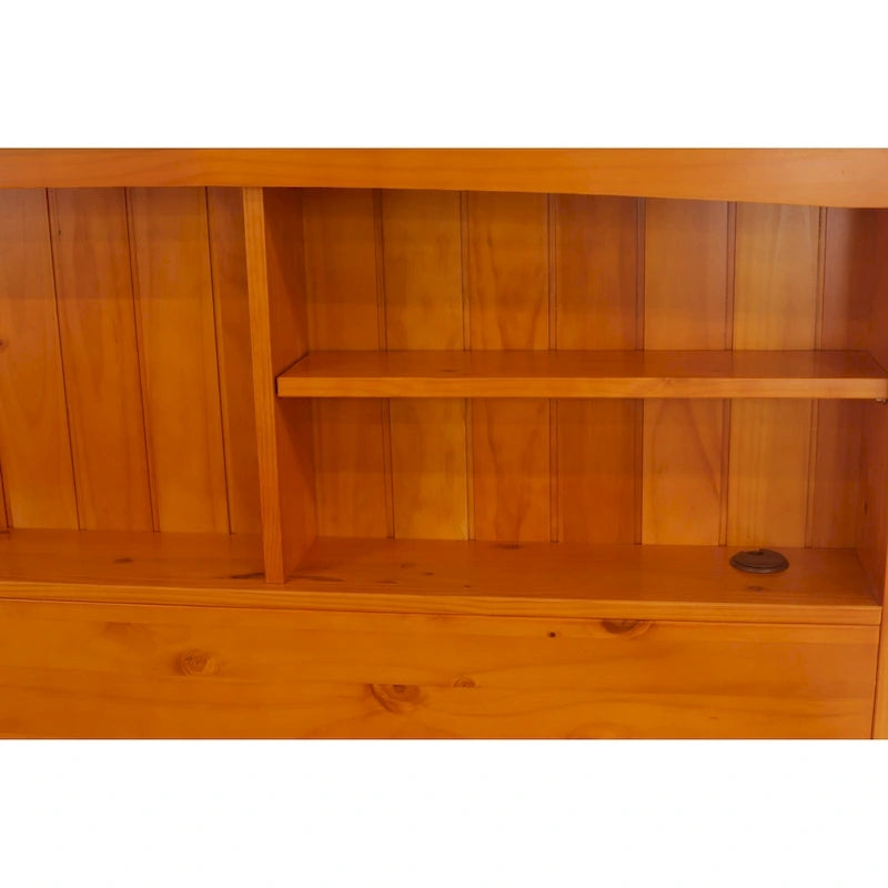 Lit de repos double en pin massif OS Home and Office Furniture avec six tiroirs, couleur miel chaud
