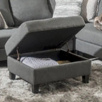 Pouf de rangement en tissu capitonné Zahra de Christopher Knight Home
