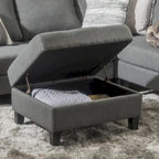 Pouf de rangement en tissu capitonné Zahra de Christopher Knight Home