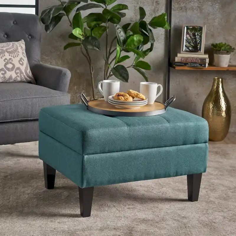 Pouf de rangement en tissu capitonné Zahra de Christopher Knight Home