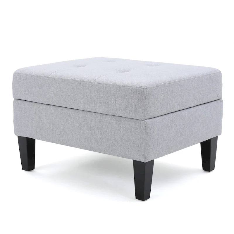 Pouf de rangement en tissu capitonné Zahra de Christopher Knight Home