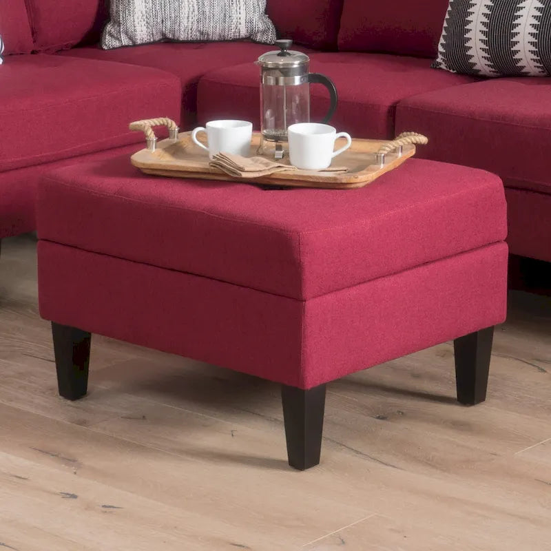Pouf de rangement en tissu capitonné Zahra de Christopher Knight Home