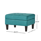 Pouf de rangement en tissu capitonné Zahra de Christopher Knight Home