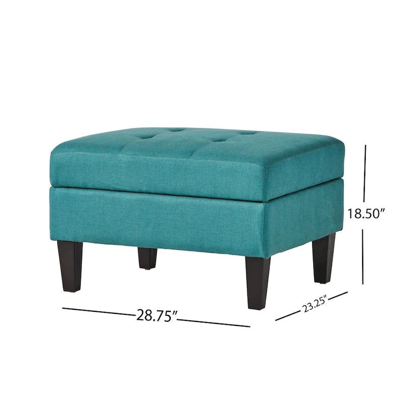 Pouf de rangement en tissu capitonné Zahra de Christopher Knight Home
