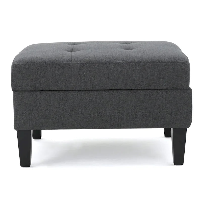 Pouf de rangement en tissu capitonné Zahra de Christopher Knight Home