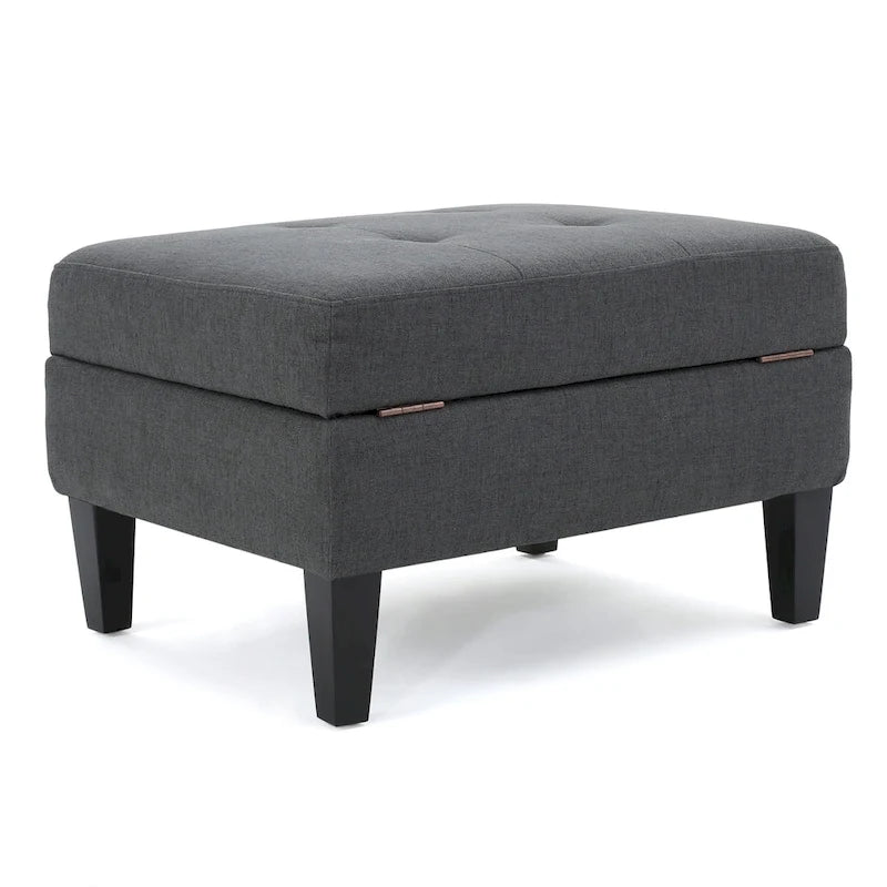 Pouf de rangement en tissu capitonné Zahra de Christopher Knight Home