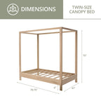 American Furniture Classics Lit à baldaquin simple TWIN CANOPY avec plate-forme surélevée