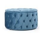 Pouf rond en velours touffeté Zelfa Modern Glam par Christopher Knight Home