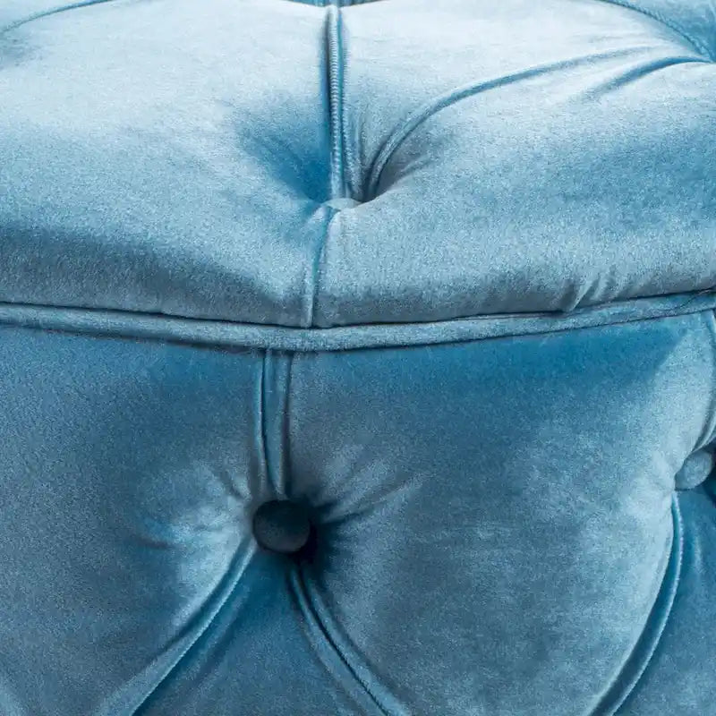 Pouf rond en velours touffeté Zelfa Modern Glam par Christopher Knight Home