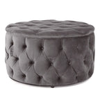 Pouf rond en velours touffeté Zelfa Modern Glam par Christopher Knight Home