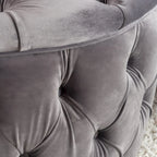 Pouf rond en velours touffeté Zelfa Modern Glam par Christopher Knight Home