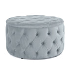 Pouf rond en velours touffeté Zelfa Modern Glam par Christopher Knight Home