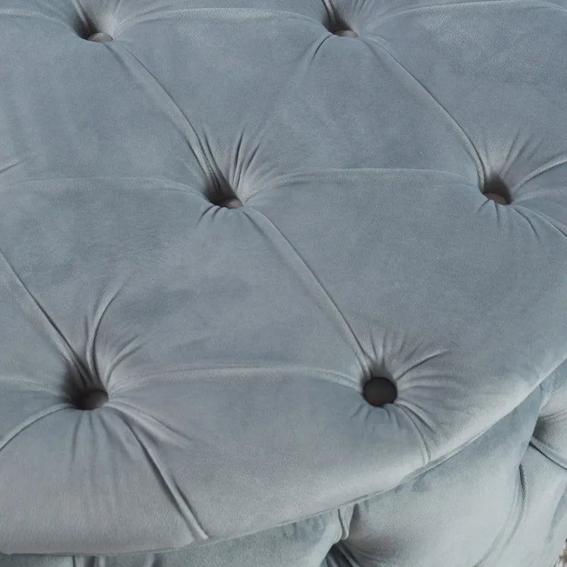 Pouf rond en velours touffeté Zelfa Modern Glam par Christopher Knight Home