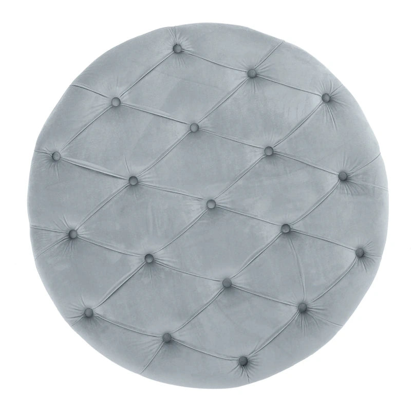 Pouf rond en velours touffeté Zelfa Modern Glam par Christopher Knight Home