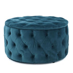 Pouf rond en velours touffeté Zelfa Modern Glam par Christopher Knight Home