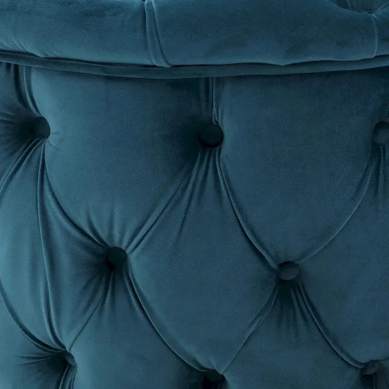 Pouf rond en velours touffeté Zelfa Modern Glam par Christopher Knight Home