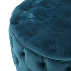 Pouf rond en velours touffeté Zelfa Modern Glam par Christopher Knight Home