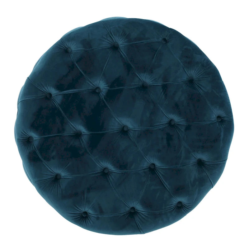 Pouf rond en velours touffeté Zelfa Modern Glam par Christopher Knight Home