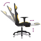 vidaXL Chaise de jeu avec repose-pieds, noir et jaune, tissu