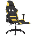 vidaXL Chaise de jeu avec repose-pieds, noir et jaune, tissu