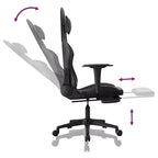 vidaXL Fauteuil de massage Gaming avec repose-pieds, Noir, Similicuir