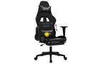 vidaXL Fauteuil de massage Gaming avec repose-pieds, Noir, Similicuir