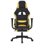 vidaXL Chaise de jeu massante avec repose-pieds, noir et jaune, tissu