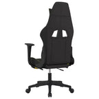 vidaXL Chaise de jeu massante avec repose-pieds, noir et jaune, tissu