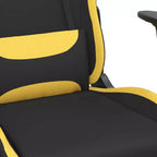 vidaXL Chaise de jeu massante avec repose-pieds, noir et jaune, tissu
