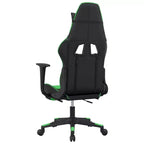 vidaXL Fauteuil de jeu de massage avec repose-pieds, noir et vert, similicuir