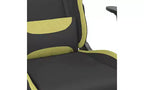 vidaXL Chaise de jeu massante avec repose-pieds, noir et vert clair, tissu