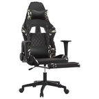 vidaXL Chaise de jeu avec repose-pieds, noir et camouflage, similicuir