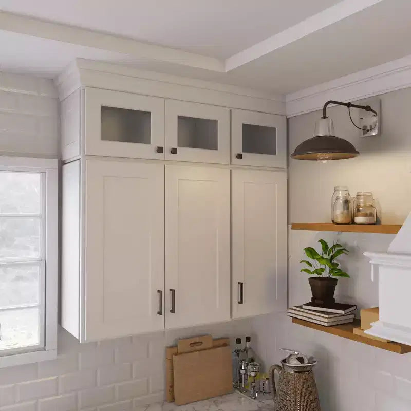 HOMLUX Meuble haut de cuisine prêt à assembler Shaker blanc - Installation facile