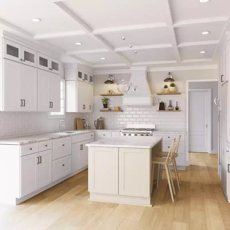 HOMLUX Meuble haut de cuisine prêt à assembler Shaker blanc - Installation facile