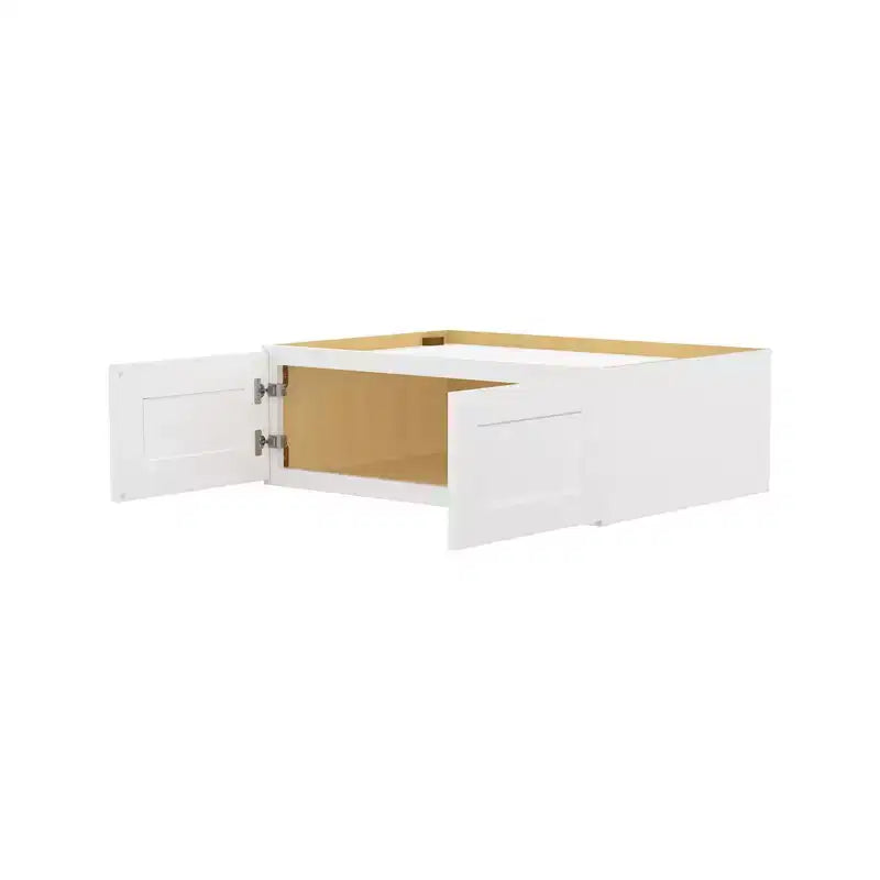 Meuble de cuisine mural pour réfrigérateur HOMLUX Easy-DIY de 36 po L x 24 po P en blanc Shaker, prêt à assembler, avec 2 portes