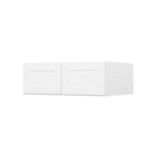 Meuble de cuisine mural pour réfrigérateur HOMLUX Easy-DIY de 36 po L x 24 po P en blanc Shaker, prêt à assembler, avec 2 portes