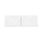 Meuble de cuisine mural pour réfrigérateur HOMLUX Easy-DIY de 36 po L x 24 po P en blanc Shaker, prêt à assembler, avec 2 portes