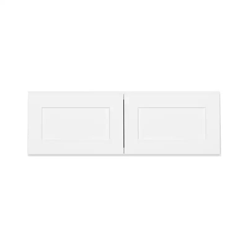 Meuble de cuisine mural pour réfrigérateur HOMLUX Easy-DIY de 36 po L x 24 po P en blanc Shaker, prêt à assembler, avec 2 portes