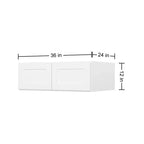 Meuble de cuisine mural pour réfrigérateur HOMLUX Easy-DIY de 36 po L x 24 po P en blanc Shaker, prêt à assembler, avec 2 portes
