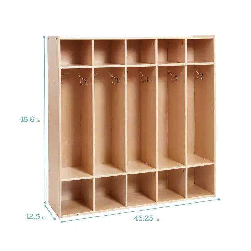 Vestiaire 5 sections ECR4Kids Streamline avec rangement à casiers, mobilier de classe