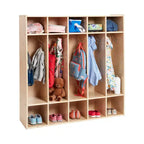 Vestiaire 5 sections ECR4Kids Streamline avec rangement à casiers, mobilier de classe