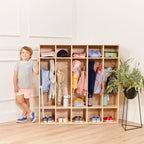 Vestiaire 5 sections ECR4Kids Streamline avec rangement à casiers, mobilier de classe
