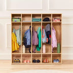 Vestiaire 5 sections ECR4Kids Streamline avec rangement à casiers, mobilier de classe