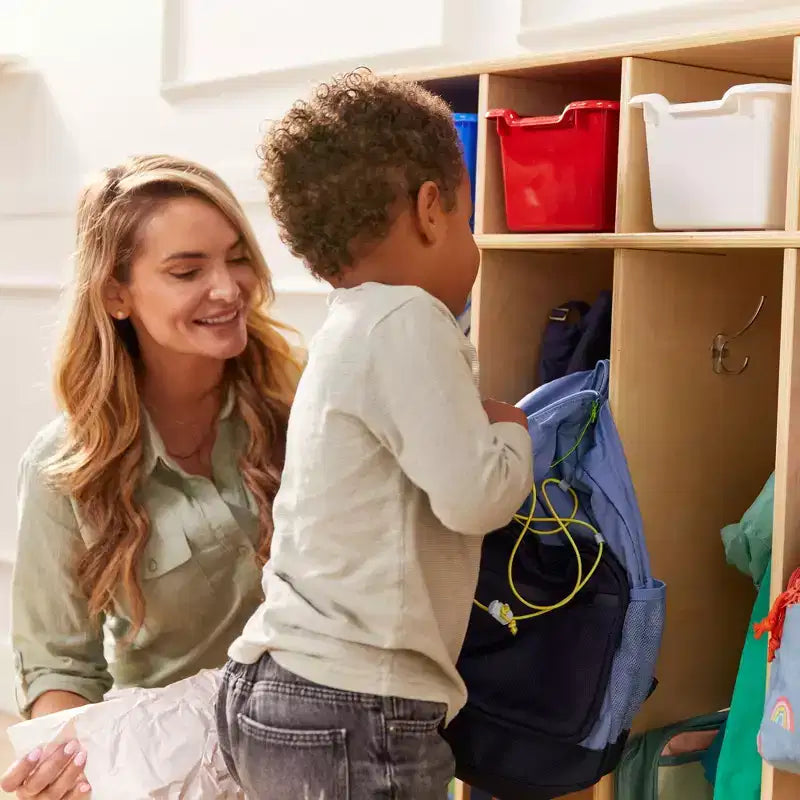Vestiaire 5 sections ECR4Kids Streamline avec rangement à casiers, mobilier de classe