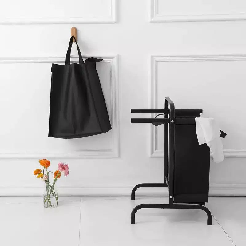 Panier à linge avec couvercle, Panier à linge 110L avec 2 sacs amovibles, Panier à linge sale à 2 compartiments pour buanderie, placard, salle de bain