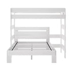 Lit superposé en L Plank+Beam en bois massif, lits jumeaux sur grand lit pour adultes