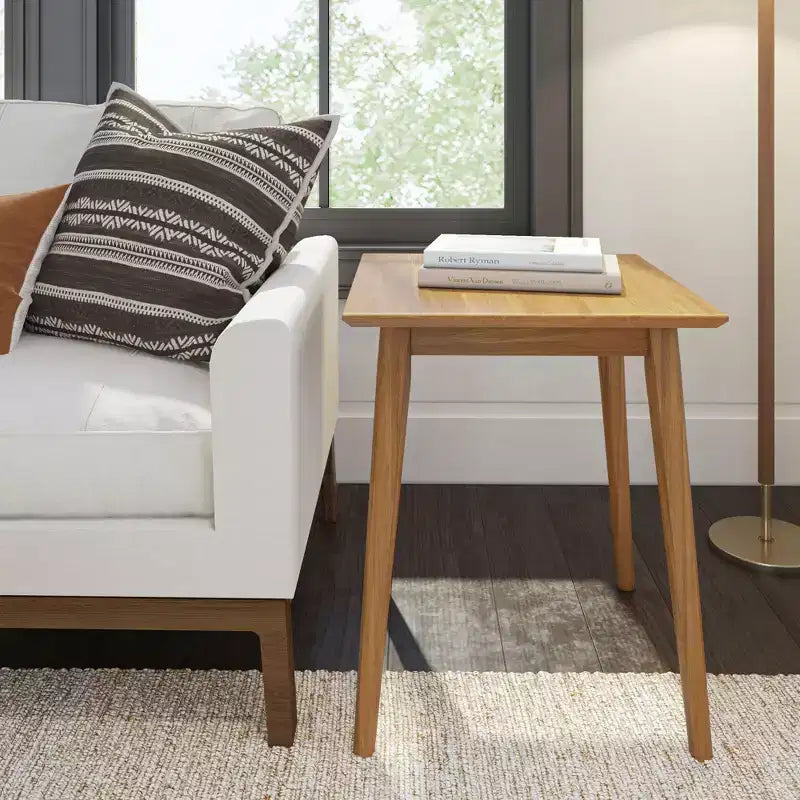 Table d'appoint rectangulaire Plank+Beam 20 au style moderne du milieu du siècle, table basse en bois massif pour salon